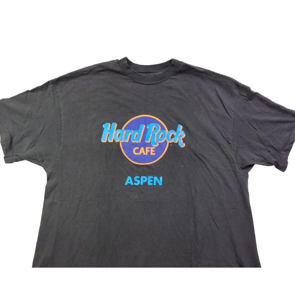 Vintage 80/90's Hard Rock Cafe Aspen Men XL Hanes Tee Single Stitch *Read